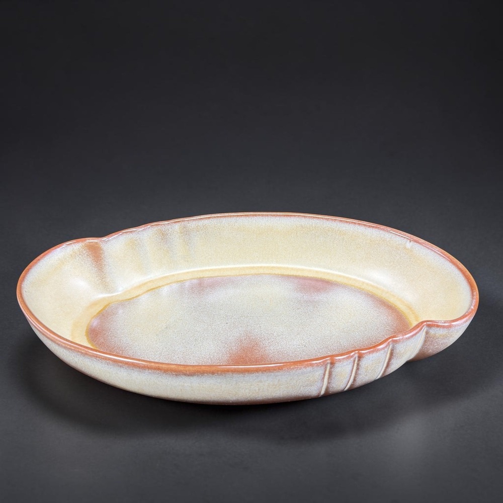 Frankoma Pottery Desert Gold Oval Serving Bowl Dish Vintage 12 Inch Terracotta